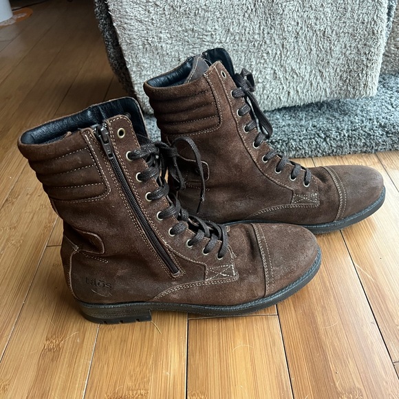 täōs genuine leather/suede combat boots - Picture 2 of 11